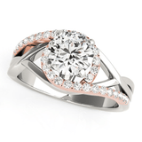 14k White And Rose Gold Bypass Diamond Engagement Ring (1 1/4 cttw) - Apalipapa