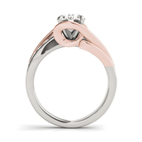 14k White And Rose Gold Bypass Shank Diamond Engagement Ring (1 1/8 cttw) - Apalipapa