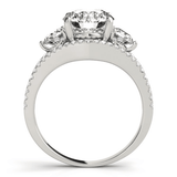 14k White Gold 3 Stone Split Pave Shank Diamond Engagement Ring (2 3/4 cttw) - Apalipapa