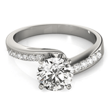 14k White Gold Bypass Round Pronged Diamond Engagement Ring (1 5/8 cttw) - Apalipapa