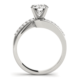 14k White Gold Bypass Round Pronged Diamond Engagement Ring (1 5/8 cttw) - Apalipapa