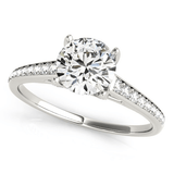 14k White Gold Diamond Engagement Ring With Cathedral Design (1 1/3 cttw) - Apalipapa