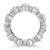 14k White Gold Ornamental Round Diamond Eternity Ring - Apalipapa