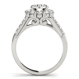 14k White Gold Round Diamond Halo Engagement Ring (2 1/2 cttw) - Apalipapa