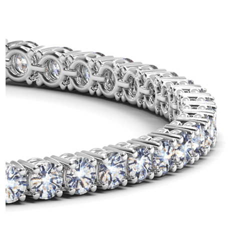 14k White Gold Round Diamond Tennis Bracelet (10 cttw) - Apalipapa