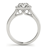 14k White Gold Square Shape Border Diamond Engagement Ring (1 1/3 cttw) - Apalipapa