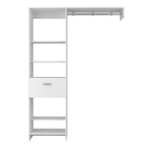 150 Closet System British, One Drawer, Three Metal Rods, White Finish - Apalipapa