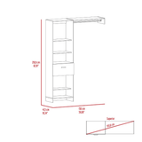 150 Closet System British, One Drawer, Three Metal Rods, White Finish - Apalipapa