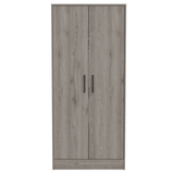 180 Armoire Beery, Double Door, Metal Rod, One Drawer, Light Gray Finish - Apalipapa