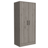 180 Armoire Beery, Double Door, Metal Rod, One Drawer, Light Gray Finish - Apalipapa