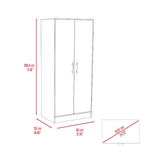 180 Armoire Beery, Double Door, Metal Rod, One Drawer, Light Gray Finish - Apalipapa