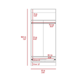 180 Armoire Beery, Double Door, Metal Rod, One Drawer, Light Gray Finish - Apalipapa