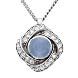 Controse Silver Plated Center Cat's Eye Gem Necklace - Apalipapa