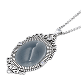 Controse Silver Plated Baroque Cat's Eye Gemstone Necklace - Apalipapa