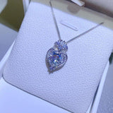 3 Carat Moissanite 925 Sterling Silver Heart Pendant Necklace - Apalipapa