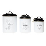 Country Living 3-Piece Black and White Pet Treat Storage Set