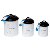 Country Living 3-Piece Black and White Pet Treat Storage Set