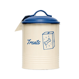 Country Living Set of 3 French Blue & Cream Pet Treat Storage Canisters - Apalipapa