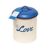 Country Living Set of 3 French Blue & Cream Pet Treat Storage Canisters - Apalipapa