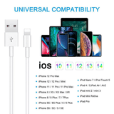 Pack of 3 Long 10FT Charging USB Cable for iPhone - Apalipapa