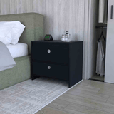 Nightstand Dreams, Two Drawers, Black Wengue Finish - Apalipapa