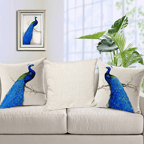 PEACOCK EXOTICA Cushion Covers In Pairs - Apalipapa