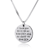 Sky High And Sea Deep Love Quote Collection Necklace - Apalipapa