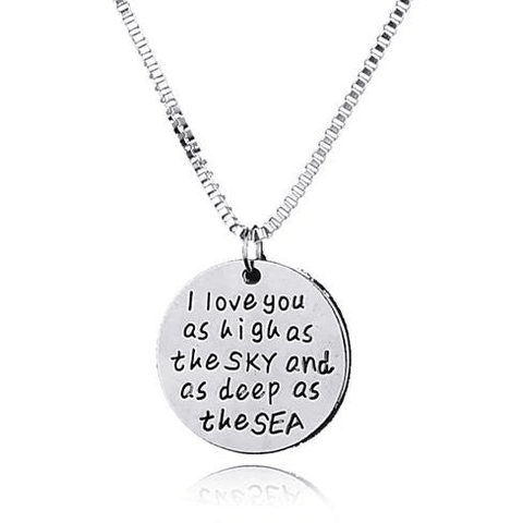 Sky High And Sea Deep Love Quote Collection Necklace - Apalipapa