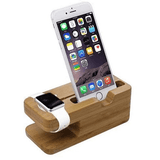 iPhone and iWatch Docking and Charging Station in Natural Wood - Apalipapa