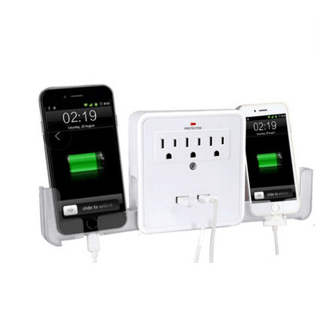 NEW! Classic Combo Wall Adapter W/3 AC Outlets W/Surge Protection And Dual USB Ports To Charge Your Gadgets - Apalipapa