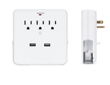 NEW! Classic Combo Wall Adapter W/3 AC Outlets W/Surge Protection And Dual USB Ports To Charge Your Gadgets - Apalipapa