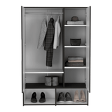 Bamboo Armoire, Double Door Cabinets, Five Shelves, Hanging Rod - Apalipapa