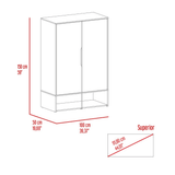 Bamboo Armoire, Double Door Cabinets, Five Shelves, Hanging Rod - Apalipapa