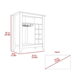 Bar Cabinet Castle, One Open Shelf, Six Wine Cubbies, Black Wengue Finish - Apalipapa