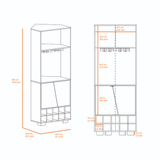 Corner Bar Cabinet Albarr, Ten Wine Cubbies, Two Shelves, Double Door - Dark Oak / Pine - Apalipapa