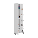 Corner Cabinet Womppi, Five Open Shelves, Single Door, White Finish - Apalipapa