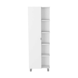 Corner Cabinet Womppi, Five Open Shelves, Single Door, White Finish - Apalipapa