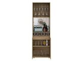 Dallas Bar Double Door Cabinet, Five Wine Cubbies, Two Shelves, Two Interior Shelves - Apalipapa