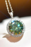 10 Carat Moissanite Pendant Platinum-Plated Necklace - Apalipapa