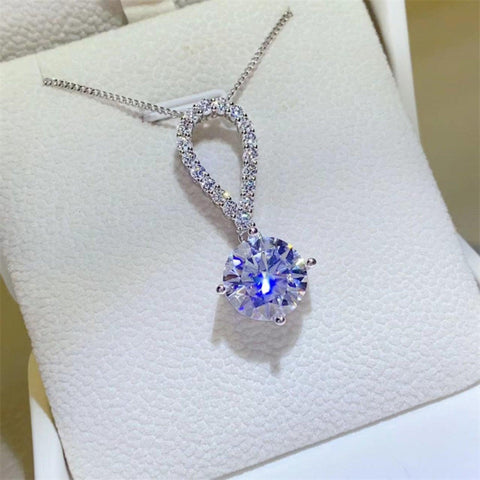 5 Carat Moissanite 925 Sterling Silver Teardrop Necklace - Apalipapa