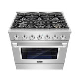 Empava 36GR08 36 In. Pro-Style Slide-In Single Oven Gas Range - Apalipapa