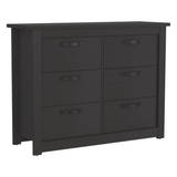 Galena Six Drawer Double Dresser, Four Legs, Metal Handle - Apalipapa