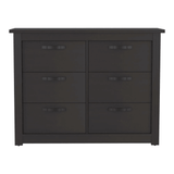 Galena Six Drawer Double Dresser, Four Legs, Metal Handle - Apalipapa