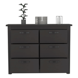 Galena Six Drawer Double Dresser, Four Legs, Metal Handle - Apalipapa