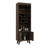 Harvey Bar Double Door Cabinet, Twelve Wine Cubbbies, Two Shelves - Apalipapa