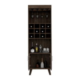 Harvey Bar Double Door Cabinet, Twelve Wine Cubbbies, Two Shelves - Apalipapa