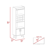 Harvey Bar Double Door Cabinet, Twelve Wine Cubbbies, Two Shelves - Apalipapa