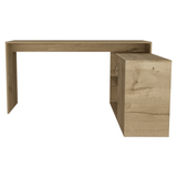 L-Shaped Desk Desti, Single Door Cabinet, Light Oak Finish - Apalipapa