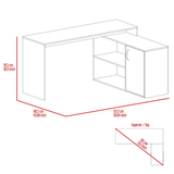 L-Shaped Desk Desti, Single Door Cabinet, Light Oak Finish - Apalipapa