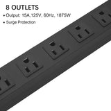 Metal 8 Outlet Mountable Power Strip - Apalipapa